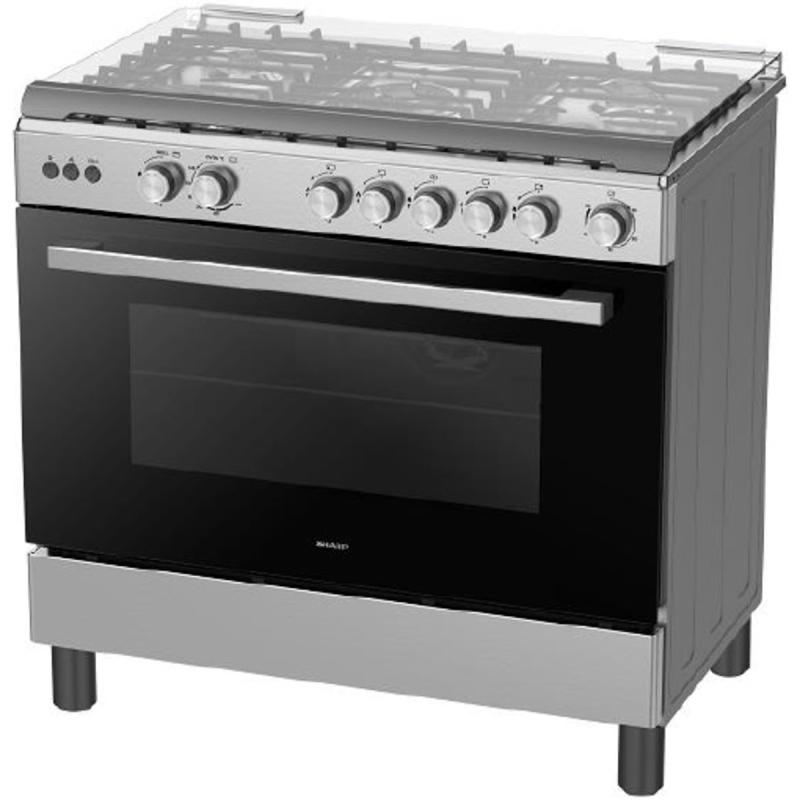 شارب طباخ 90×60 سم، 5 شعلات، ستانلس ستيل - فضي