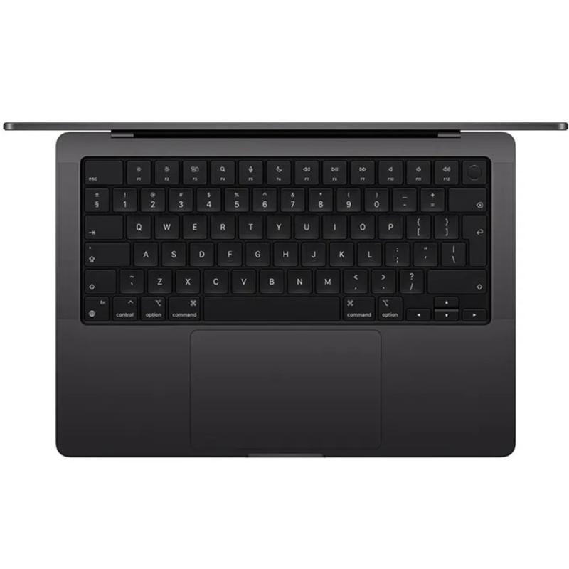 ابل ماك بوك برو 14 انش M4 بشريحة مع وحدة معالجة مركزية 10 انوية ووحدة معالجة رسومية 10 انوية وذاكرة وصول عشوائي 16 جيجا بايت وقرص صلب 512 جيجا بايت، اسود