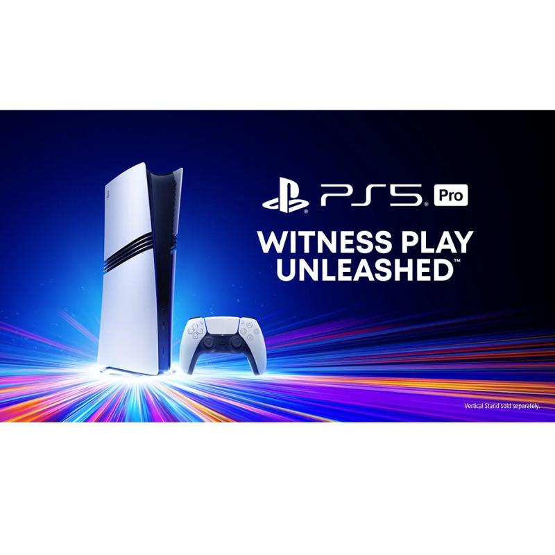 بلاي ستيشن 5 برو وحدة تحكم رقمية رفيعة بسعة تخزين 2 تيرابايت، باللون الأبيض