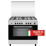 فلاميغاس طباخ،5 شعلات،٩٠ × ٦٠ سم - فضي